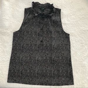 J CREW Sleeveless Blouse, Ruffle Neck, Size 6, EUC